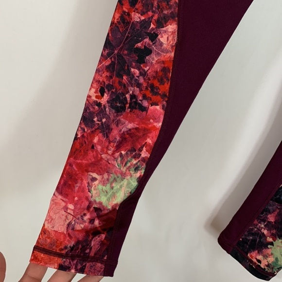 Adidas Climawarm Purple Floral Athletic Leggings - Picture 3 of 7